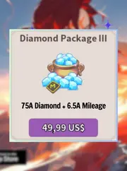 75A Diamond + 6.5A Mileage Nạp Legend of Wizard: Idle RPG Bảo Hành